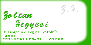 zoltan hegyesi business card